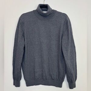 Gran Sasso Charcoal Gray Turtleneck Sweater virgin wool made in Italy